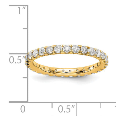 14K Gelbgold Memoire-Ring mit 1 ct. gezüchteten Diamanten, VS/SI+ G+, in Shared-Prong-Fassung