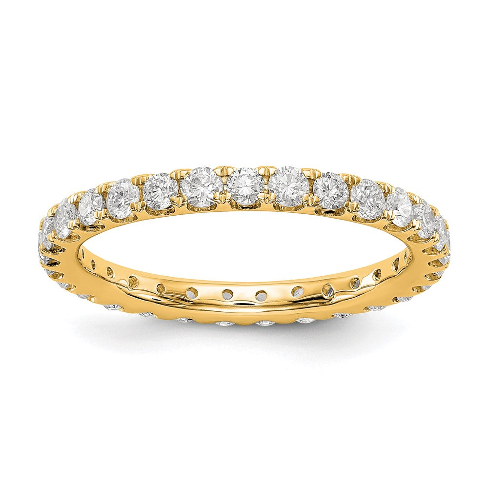 14K Gelbgold Memoire-Ring mit 1 ct. Labor-gezüchteten Diamanten VS/SI+ G+ in gemeinsamer Krappenfassung