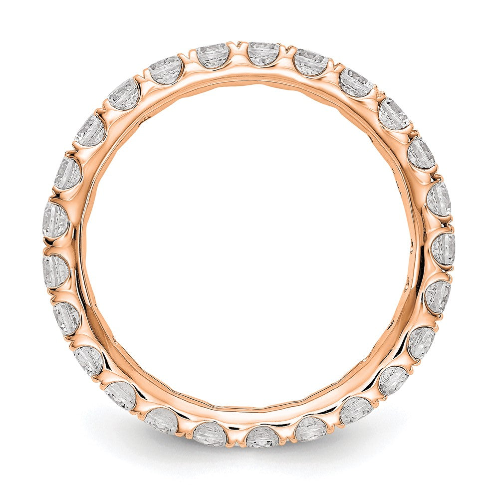 14K Rosegold 1,5 ct. Laborgezüchteter Diamant VS/SI+ G+ Krappenfassung Memoire Ring