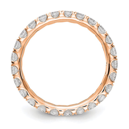 14K Rosegold 1,5 ct. Laborgezüchteter Diamant VS/SI+ G+ Krappenfassung Memoire Ring
