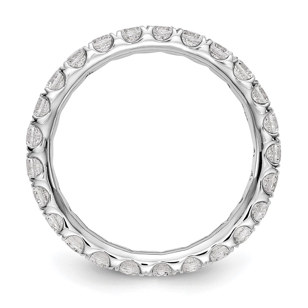 14K Weißgold Memoire-Ring mit 1,5 ct. Laborgezüchtetem Diamant VS/SI+ G+ in geteilter Krappenfassung