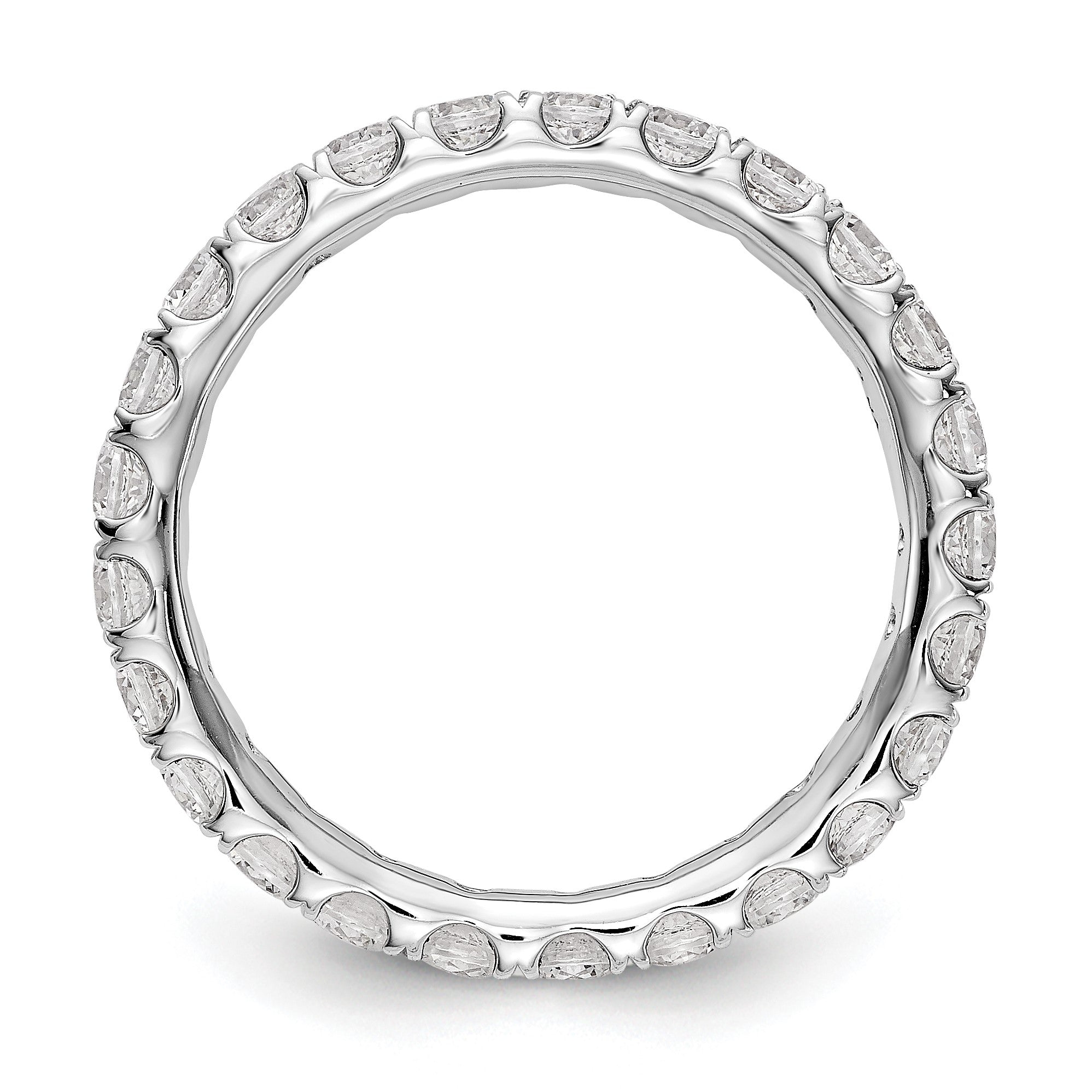 14K Weißgold Memoire-Ring mit 1,5 ct. Laborgezüchtetem Diamant VS/SI+ G+ in geteilter Krappenfassung