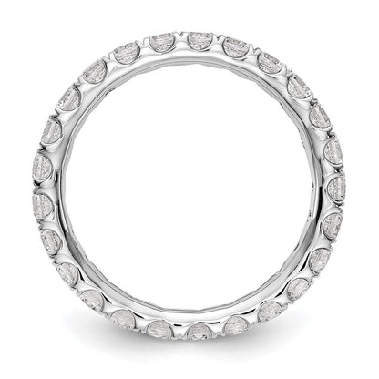 14K Weißgold Memoire-Ring mit 1,5 ct. im Labor gezüchteten Diamanten VS/SI+ G+ in gemeinsamer Krappenfassung