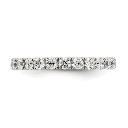 14K Weißgold Memoire-Ring mit 1,5 ct. im Labor gezüchteten Diamanten VS/SI+ G+ in gemeinsamer Krappenfassung