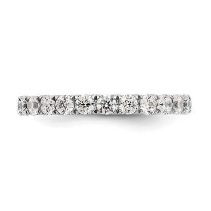 14K Weißgold Memoire-Ring mit 1,5 ct. im Labor gezüchteten Diamanten VS/SI+ G+ in geteilter Krappenfassung