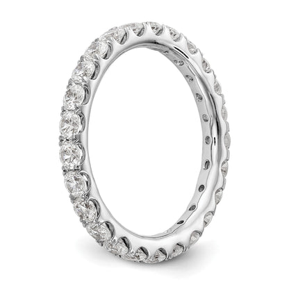 14K Weißgold Memoire-Ring mit 1,5 ct. Laborgezüchtetem Diamant VS/SI+ G+ in geteilter Krappenfassung