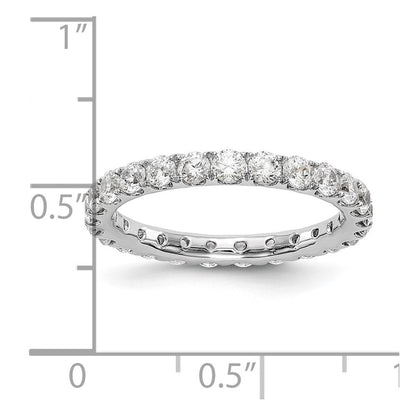 14K Weißgold Memoire-Ring mit 1,5 ct. im Labor gezüchteten Diamanten VS/SI+ G+ in gemeinsamer Krappenfassung