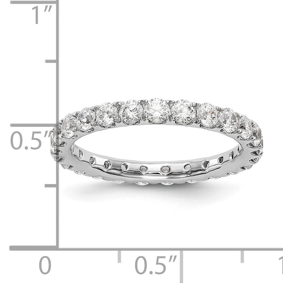 14K Weißgold Memoire-Ring mit 1,5 ct. Laborgezüchtetem Diamant VS/SI+ G+ in geteilter Krappenfassung