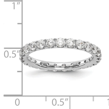 14K Weißgold Memoire-Ring mit 1,5 ct. im Labor gezüchteten Diamanten VS/SI+ G+ in geteilter Krappenfassung