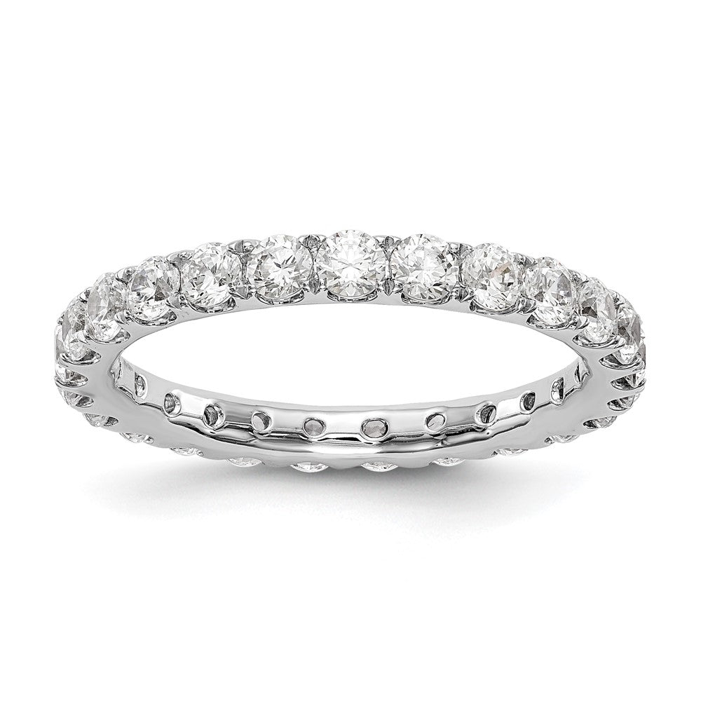 14K Weißgold Memoire-Ring mit 1,5 ct. im Labor gezüchteten Diamanten VS/SI+ G+ in gemeinsamer Krappenfassung