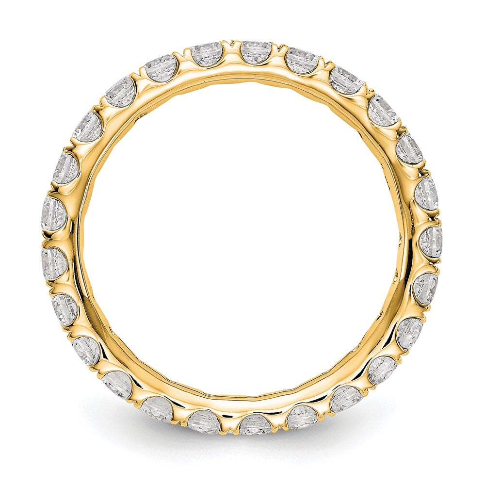 14K Gelbgold Memoire-Ring mit 1,5 ct. im Labor gezüchteten Diamanten, VS/SI+ G+, mit gemeinsamer Krappenfassung