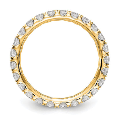 14K Gelbgold 1,5 ct. Laborgezüchteter Diamant VS/SI+ G+ Memoire-Ring mit gemeinsamer Krappenfassung