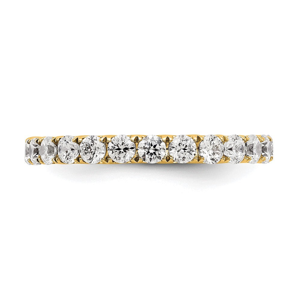 14K Gelbgold 1,5 ct. Laborgezüchteter Diamant VS/SI+ G+ Memoire-Ring mit gemeinsamer Krappenfassung