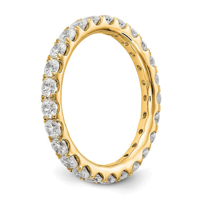 14K Gelbgold Memoire-Ring mit 1,5 ct. im Labor gezüchteten Diamanten, VS/SI+ G+, mit gemeinsamer Krappenfassung