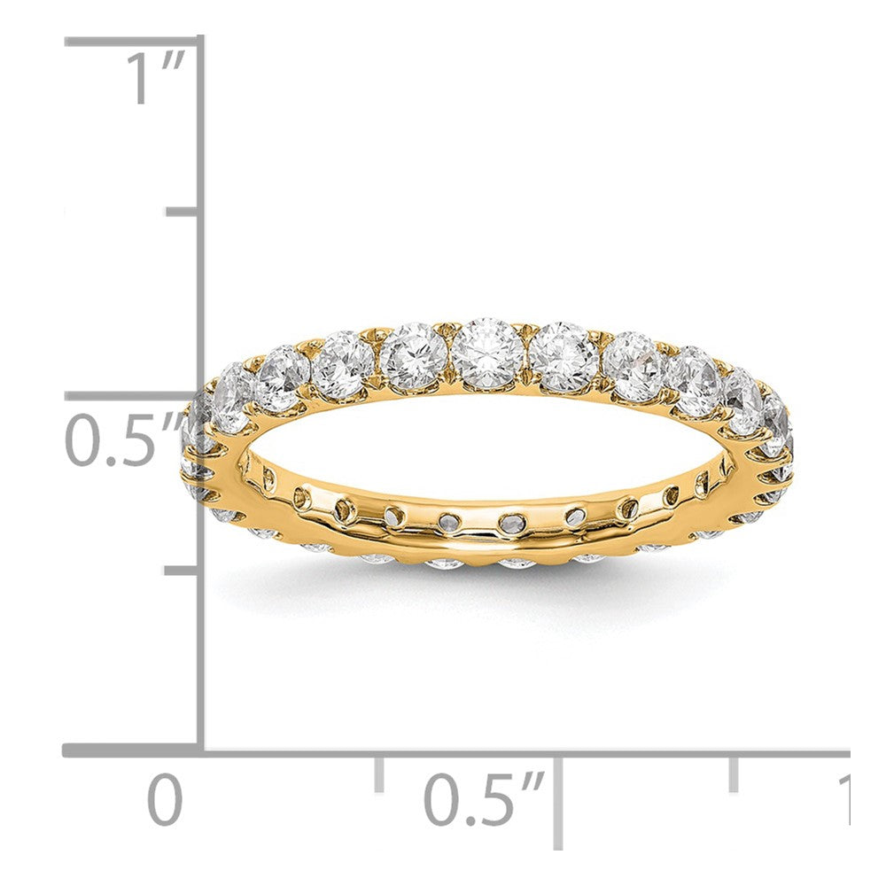 14K Gelbgold Memoire-Ring mit 1,5 ct. im Labor gezüchteten Diamanten, VS/SI+ G+, in gemeinsamer Krappenfassung
