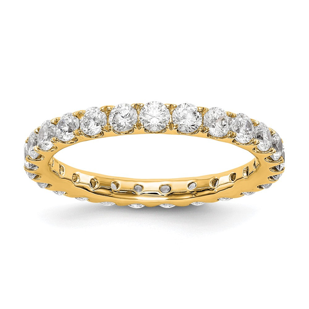 14K Gelbgold Memoire-Ring mit 1,5 ct. im Labor gezüchteten Diamanten, VS/SI+ G+, mit gemeinsamer Krappenfassung