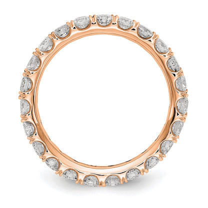 Rosé­gold-Memoire-Ring 585 mit 2 ct. im Labor gezüchteten Diamanten, VS/SI+, G+, in gemeinsamer Krappenfassung
