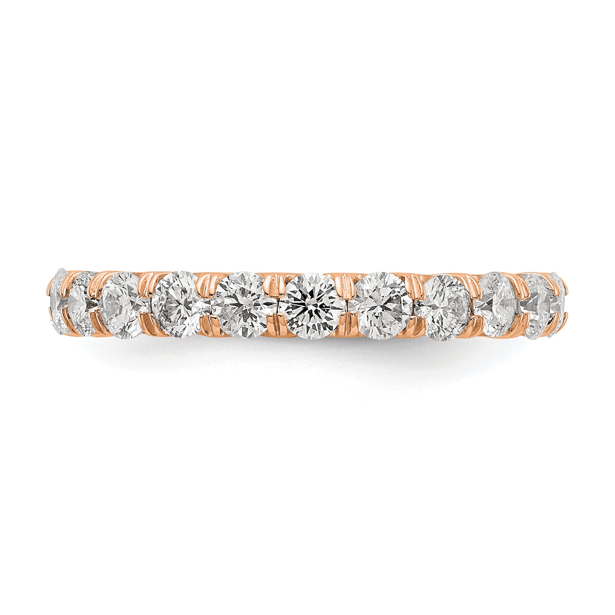 14K Roségold Memoire-Ring, 2 ct. im Shared-Prong-Fassung, Labor gezüchtete Diamanten, VS/SI+ G+
