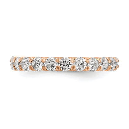 14K Roségold Memoire-Ring, 2 ct. im Shared-Prong-Fassung, Labor gezüchtete Diamanten, VS/SI+ G+
