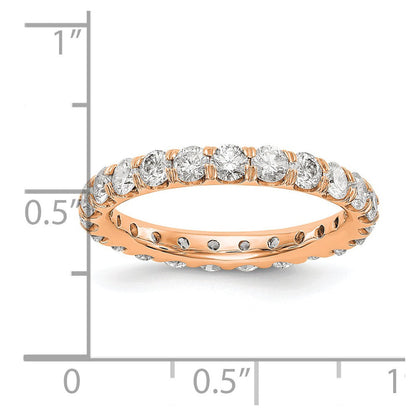 14K Roségold Memoire-Ring mit 2 ct. im Labor gezüchteten Diamanten VS/SI+ G+ in gemeinsamer Krappenfassung