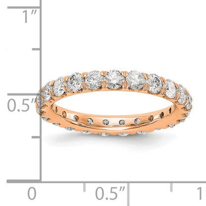 14K Roségold Memoire-Ring, 2 ct. im Shared-Prong-Fassung, Labor gezüchtete Diamanten, VS/SI+ G+