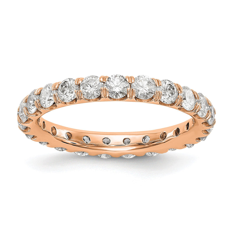 3 ct. Diamant-Trauring für Damen, Memoire-Ring mit Krappenfassung, 14K Roségold