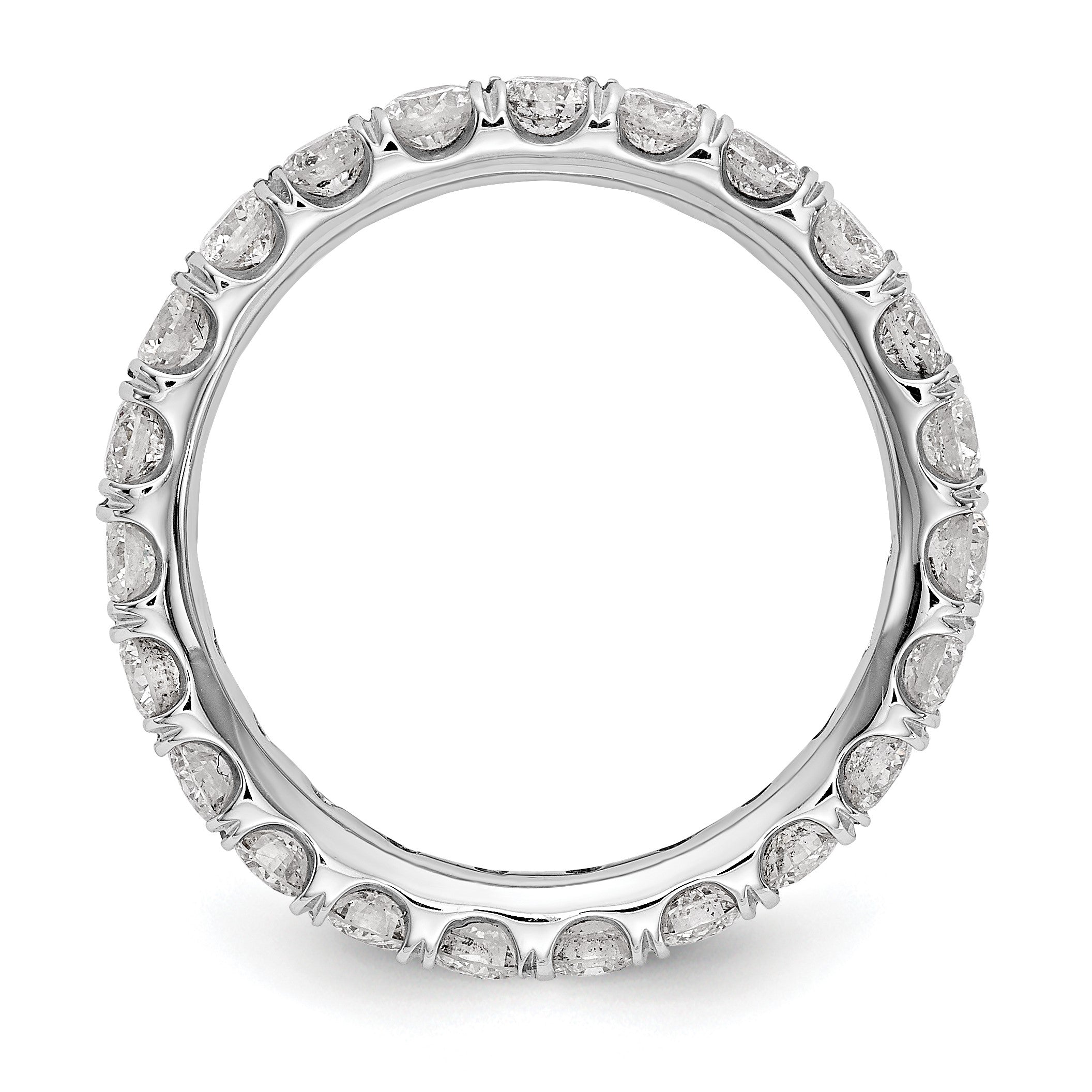 14K Weißgold 2 ct. Labor-gezüchteter Diamant VS/SI+ G+ Shared-Prong-Memoire-Ring