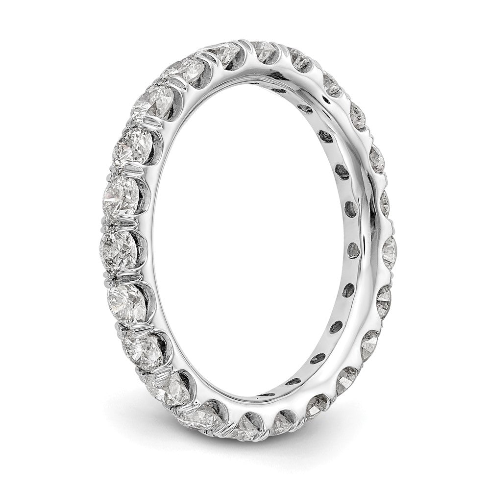 14K Weißgold Memoire-Ring mit 2 ct. im Labor gezüchteten Diamanten VS/SI+ G+ in Shared-Prong-Fassung