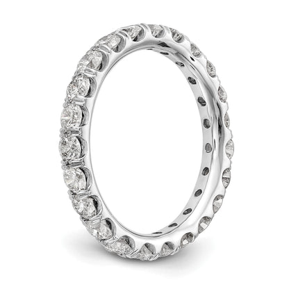 14K Weißgold Memoire-Ring mit 2 ct. Laborgezüchteten Diamanten, VS/SI+, G+, Shared-Prong-Fassung