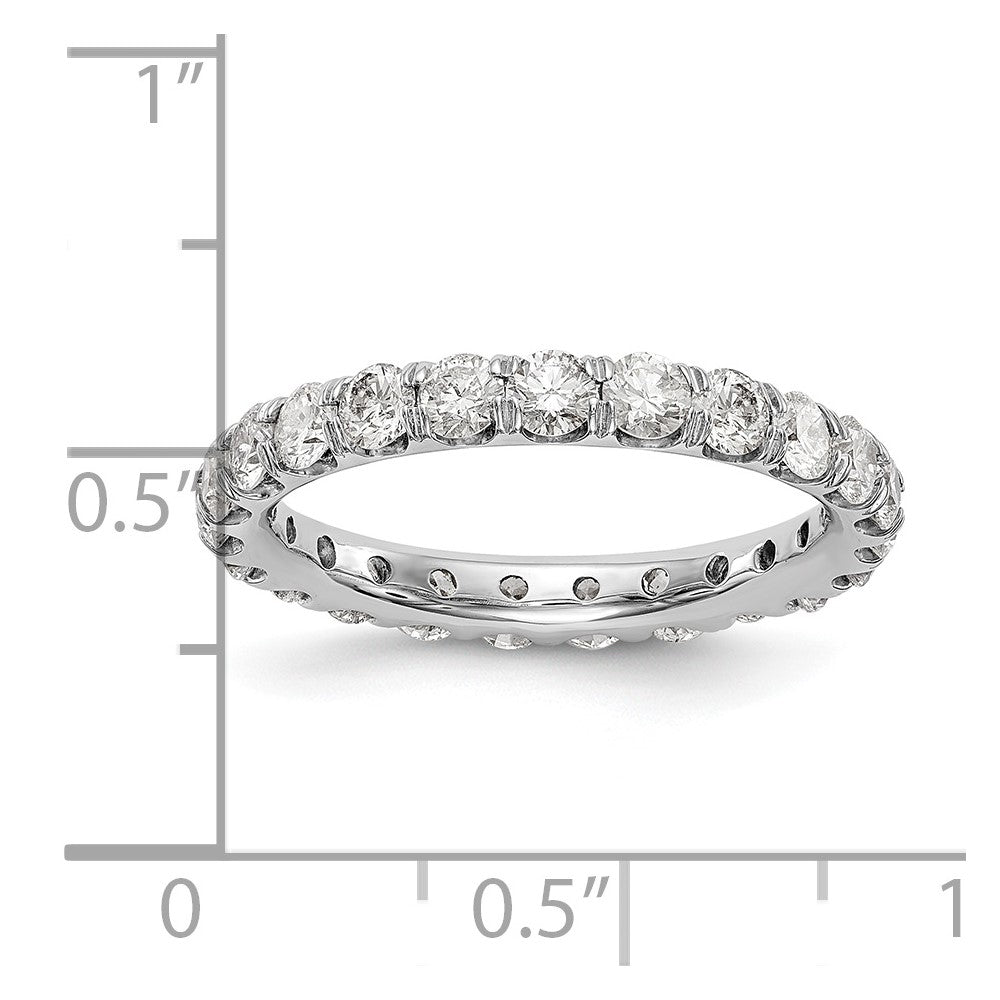 14K Weißgold Memoire-Ring mit 2 ct. im Labor gezüchteten Diamanten VS/SI+ G+ in Shared-Prong-Fassung