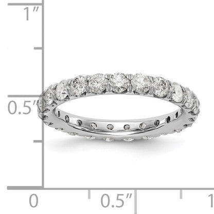 14K Weißgold Memoire-Ring mit 2 ct. laborgezüchteten Diamanten VS/SI+ G+ in gemeinsamer Krappenfassung