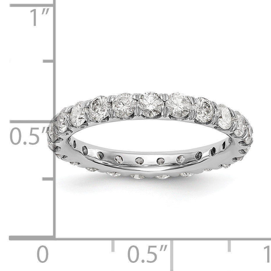 14K Weißgold 2 ct. Labor gezüchteter Diamant VS/SI+ G+ Shared-Prong Memoire Ring