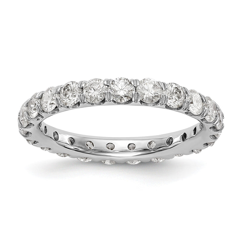 2 ct. natürlicher Diamant-Memoire-Ring für Damen, U-Krappenfassung, 14K Weißgold