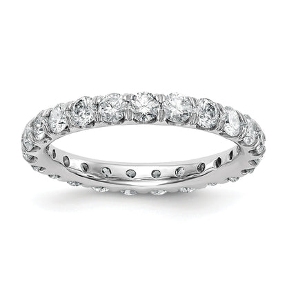 14K Weißgold Memoire-Ring mit 2 ct. laborgezüchteten Diamanten VS/SI+ G+ in gemeinsamer Krappenfassung