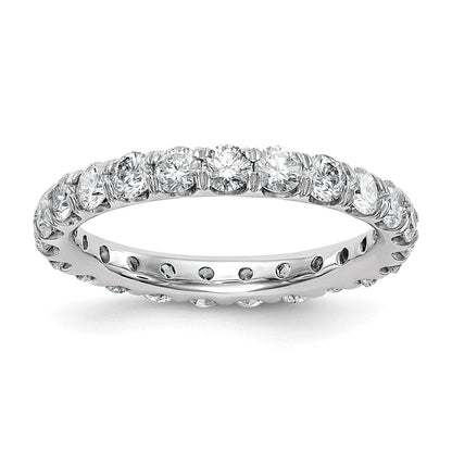 14K Weißgold 2 ct. Labor-gezüchteter Diamant VS/SI+ G+ Shared-Prong Memoire Ring