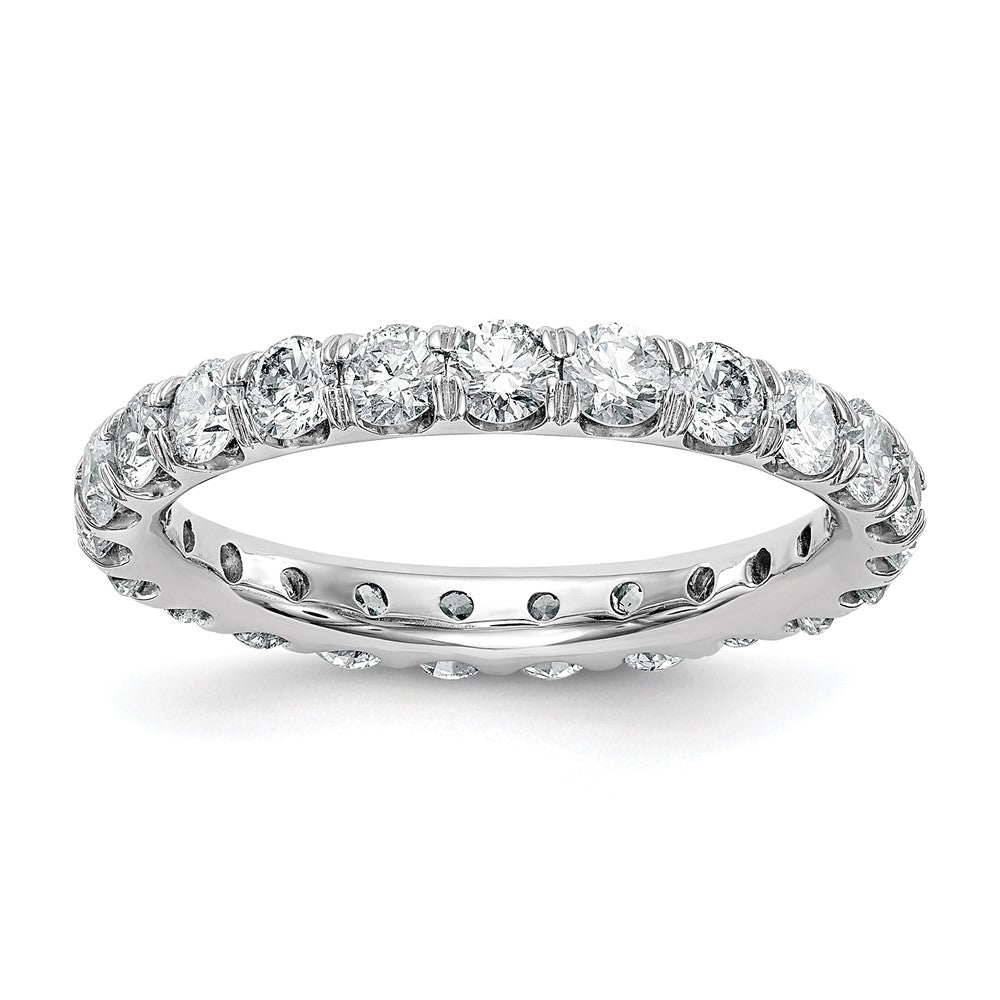 14K Weißgold Memoire-Ring mit 2 ct. Laborgezüchteten Diamanten, VS/SI+, G+, Shared-Prong-Fassung