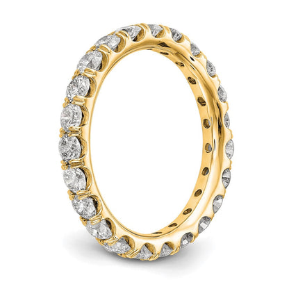 14K Gelbgold Memoire-Ring mit 2 ct. im Labor gezüchteten Diamanten (VS/SI+, G+) in Shared-Prong-Fassung