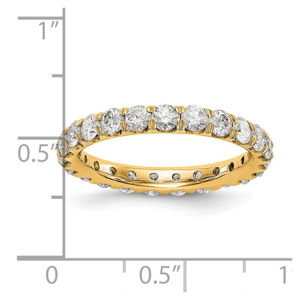 14K Gelbgold 2 ct. Labor gezüchteter Diamant VS/SI+ G+ Shared-Prong-Memoire-Ring