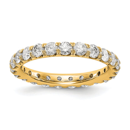 14K Gelbgold 2 ct. Labor gezüchteter Diamant VS/SI+ G+ Memoire-Ring mit gemeinsamer Krappenfassung