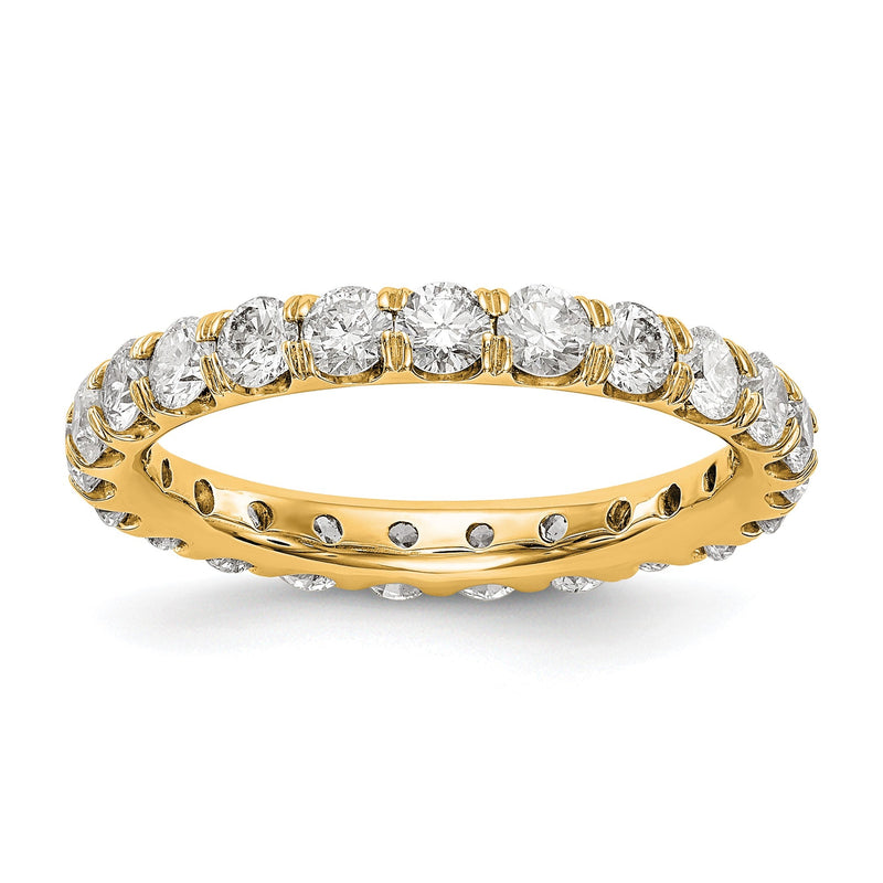 3 ct. Gesamtgewicht Memoire-Ring mit natürlichem Diamant für Damen, Trauring mit U-Krappenfassung, 14K Gelbgold