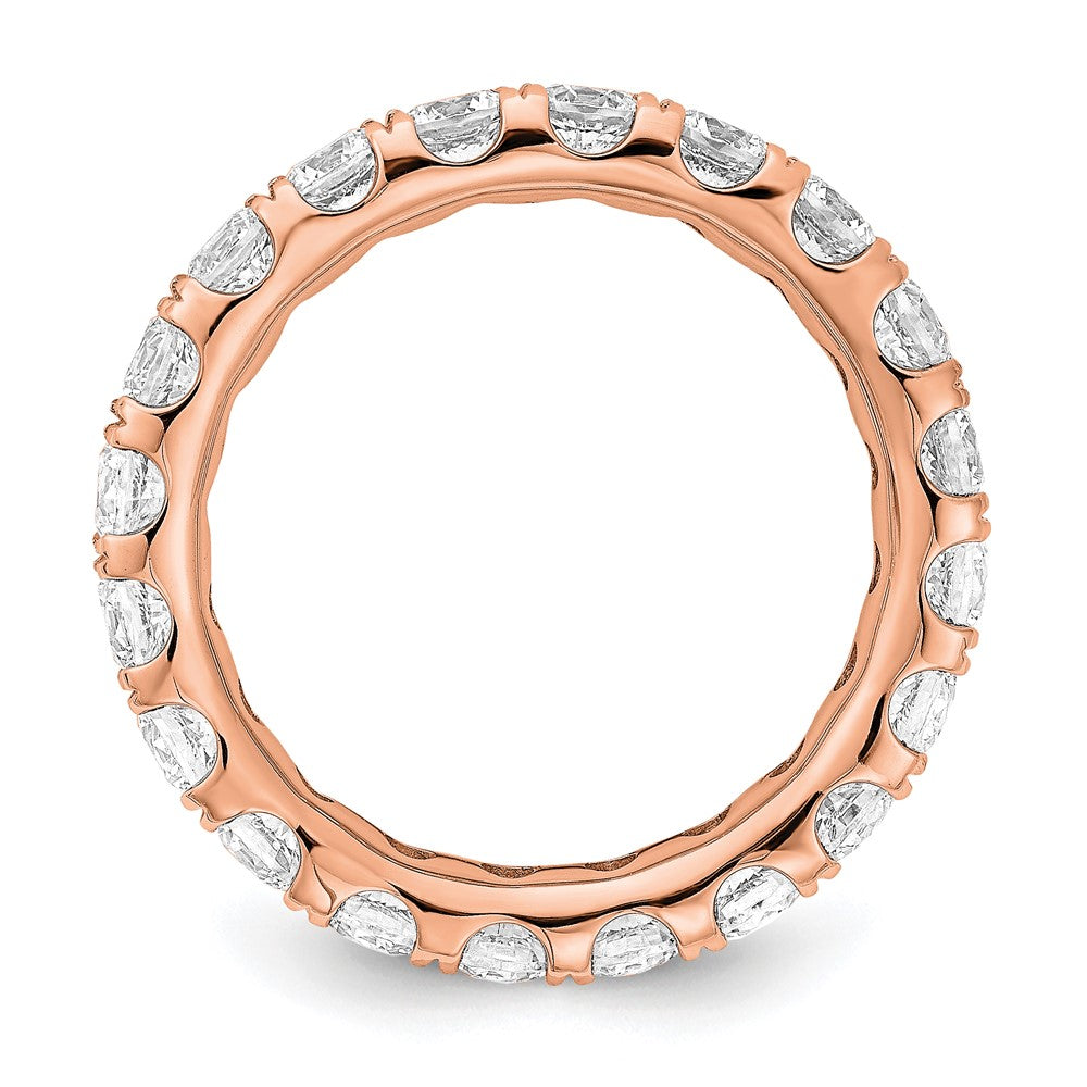 14K Roségold 3 ct. Laborgezüchteter Diamant VS/SI+ G+ Krappenfassung Memoire-Ring