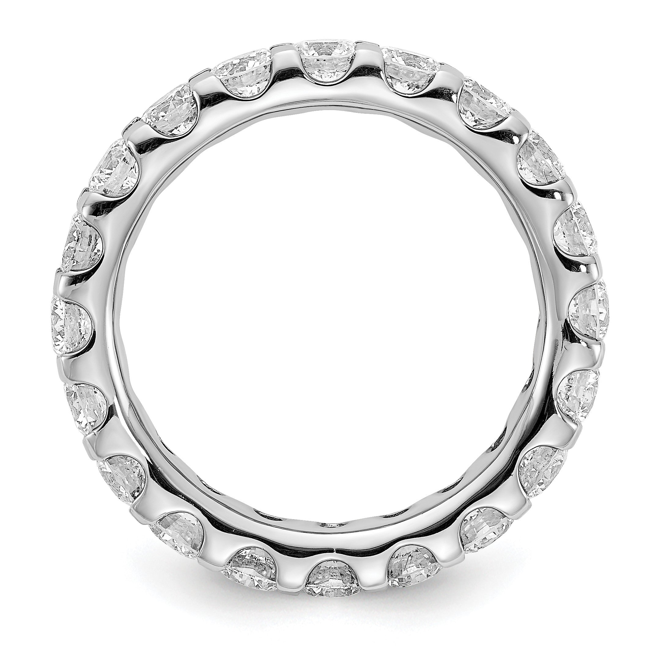 Massiver echter Eternity-Ehering aus 14K Weißgold, SI2-I1(H/I) UPRG