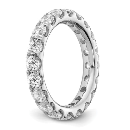 Massiver echter Eternity-Ehering aus 14K Weißgold, SI2-I1(H/I) UPRG