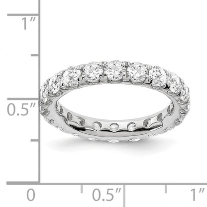 14K Weißgold Memoire-Ring mit 3 ct. laborgezüchteten Diamanten, VS/SI+, G+, Shared-Prong-Fassung