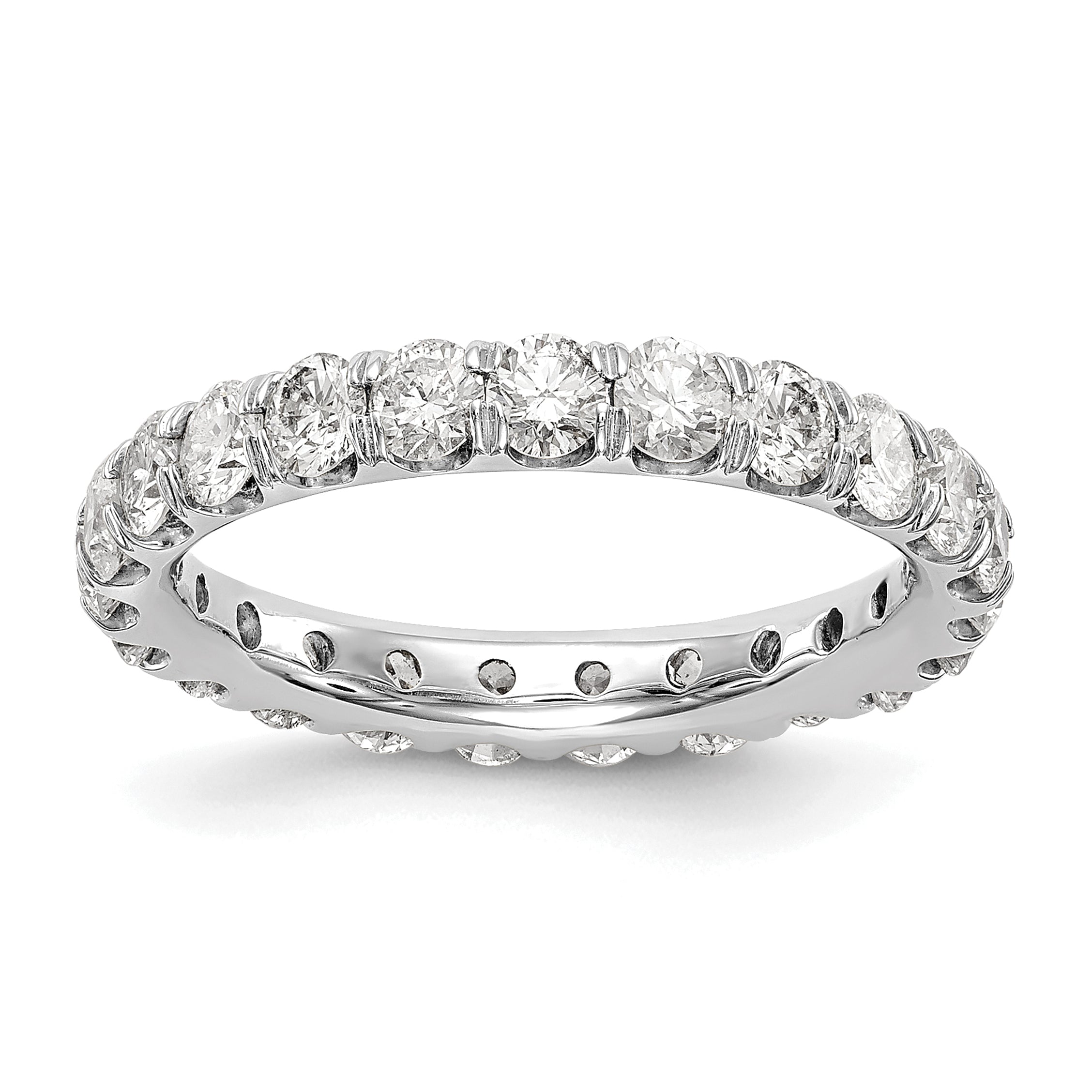 Massiv Echt 14K Weißgold Si2-i1(h/i) Uprg Memoire Ehering Ring