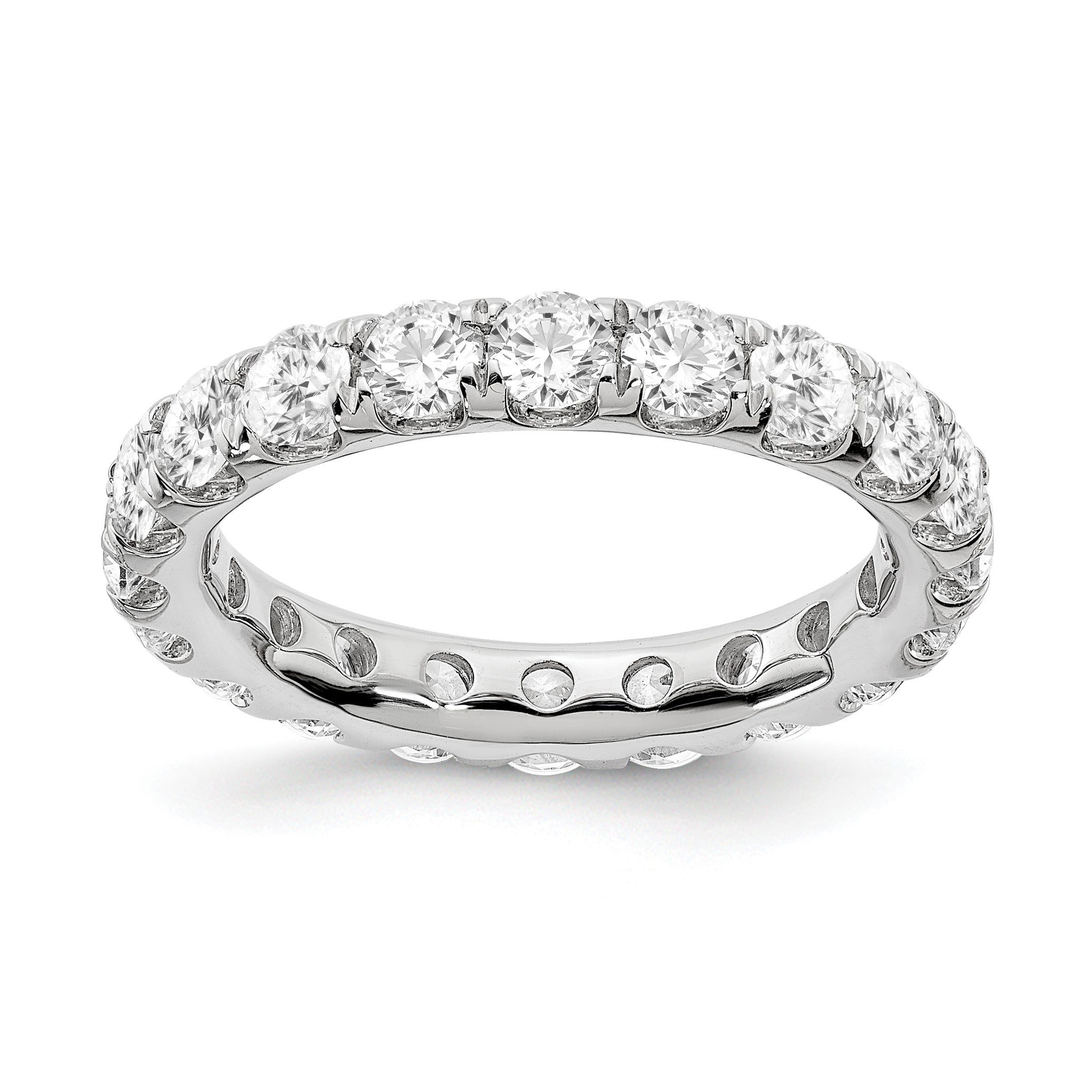 Massiver echter Eternity-Ehering aus 14K Weißgold, SI2-I1(H/I) UPRG