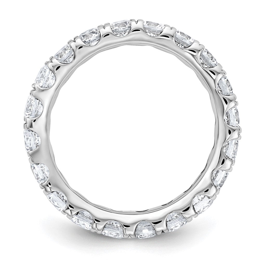 14K Weißgold Memoire-Ring mit 3 ct. laborgezüchteten Diamanten, VS/SI+ G+, Shared-Prong-Fassung