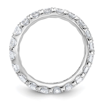 14K Weißgold Memoire-Ring mit 3 ct. laborgezüchteten Diamanten, VS/SI+ G+, Shared-Prong-Fassung