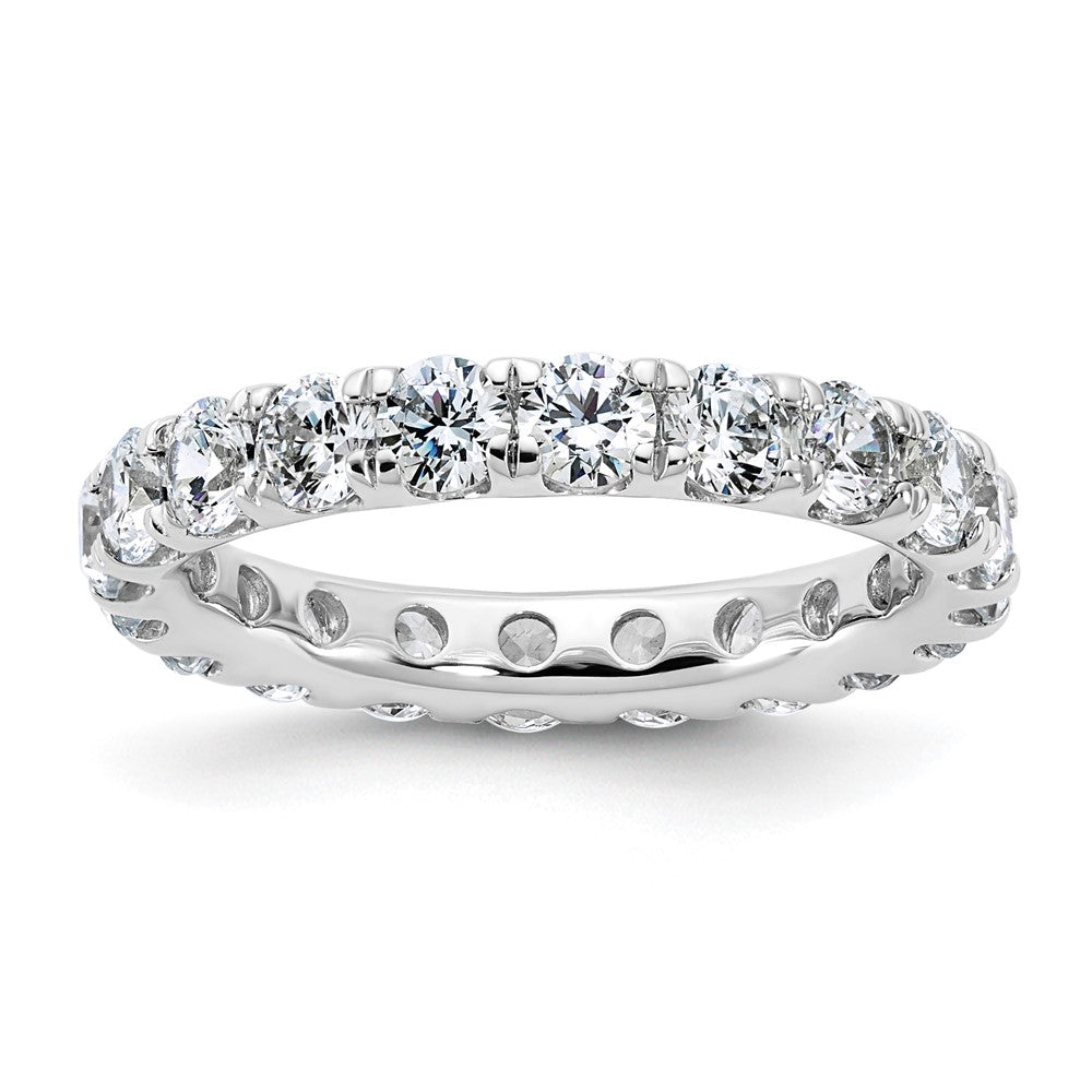 14K Weißgold Memoire-Ring mit 3 ct. laborgezüchteten Diamanten, VS/SI+ G+, Shared-Prong-Fassung