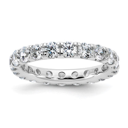 14K Weißgold Memoire-Ring mit 3 ct. laborgezüchteten Diamanten, VS/SI+ G+, Shared-Prong-Fassung